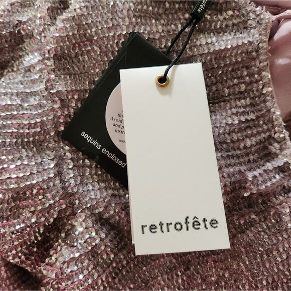 Retrofete Katya Dress in Dusty Lilac Small Maxi Sequins Cowl Neck Sleeveless NWT - Picture 10 of 13
